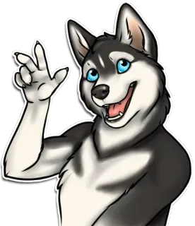 🙋 a8b14fa2 หมา, ฮัสกี้, สัตว์, การ์ตูน, ขนปุย, ตัวละคร telegram sticker