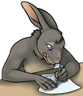 ✏ e63d4913 กระต่าย, กระต่าย, มานุษยรูปนิยม, ภาพวาด, ศิลปิน, การ์ตูน telegram sticker