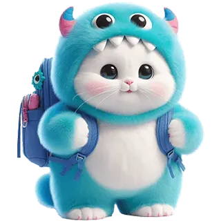 👜 368a2d5f carino, animale, gatto, mostro, cartone animato, adesivo telegram sticker