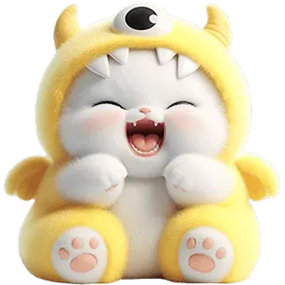 🤣 6385df9d gatto, carino, kawaii, mostro, animale, adesivo, cartone animato, felice telegram sticker