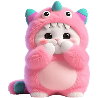 ☺️ 8012f5ff carino, gatto, animale, peloso, rosa, cartone animato telegram sticker