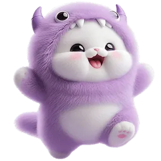 🤩 9a15b9e7 carino, mostro, viola, peloso, cartone animato, adorabile telegram sticker