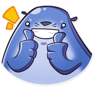 👍 11fea986 loutre, pouce levé, emoji, positif, dessin animé, mignon, animal telegram sticker