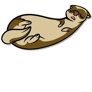 😪 1ddac3e9 otter, animal, sleeping, cute, cartoon telegram sticker