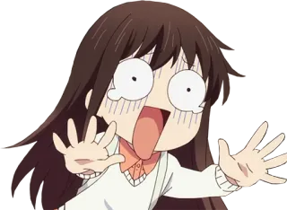 😱 5fdbc197 anime, dibujos animados, asustado, divertido, impactado, exagerado, reacción whatsapp sticker