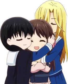 🤗 90cf9546 Fruits Basket Anime, Abrazando, Lindo, Kawaii whatsapp sticker