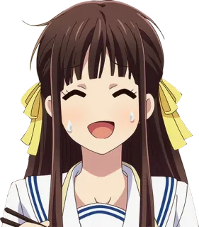 😅 e7848c27 Tohru Honda Fruits Basket anime, chica, sonriendo, linda, kawaii whatsapp sticker