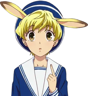 😯 fdaf3c49 Momiji Sohma Fruits Basket Anime, Chico, Conejo, Pelo rubio, Ojos marrones, Lindo, Dibujos animados whatsapp sticker