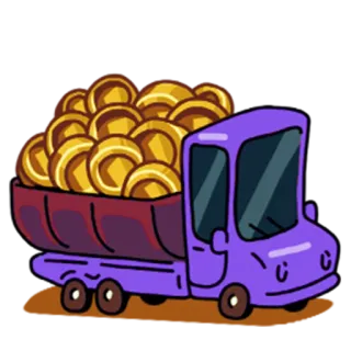 🏦 0ab578ba 금화, 트럭, 금융, 만화, 보라색 telegram sticker