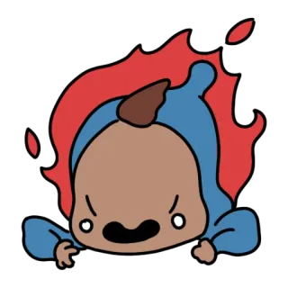 😡 39eeb8b1 분노, 불, 만화, 화난, 캐릭터, 불꽃 telegram sticker