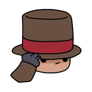 😎 ce75b0ee 실크햇, 갈색, 캐릭터, 만화, 장갑, 미스터리, 모자, 실루엣 telegram sticker