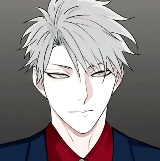 🕸 3b03f6a3 アニメ, マンガ, 白髪, キャラクター, 男性 telegram sticker