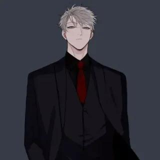 🕸 ccaa157e アニメ, キャラクター, スーツ, 男, イラスト telegram sticker