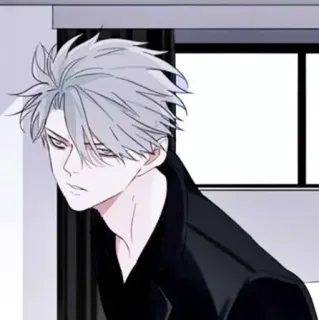 🕸 e640e634 アニメ, マンガ, キャラクター, 白髪, 男性 telegram sticker