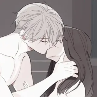 🍶 d2aba2c3 키스, 로맨스, 사랑, 커플, 애정, 애니메이션 telegram sticker