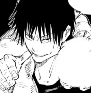 🗞 35b86dc8 Toji Fushiguro Jujutsu Kaisen 动漫, 漫画, 黑发, 角色, 指, 坏笑 telegram sticker