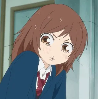 🥡 3480465a Anime, Dziewczyna, Mundur szkolny, Wyraz twarzy telegram sticker