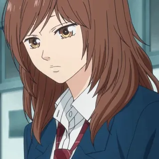 🥡 4543b830 anime, dziewczyna, brązowe włosy, mundurek szkolny telegram sticker