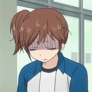 🥡 62634532 Anime, Kreskówka, Wyraz, Zmartwienie, Stres, Zaniepokojony, Przerażony telegram sticker