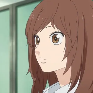 🥡 7407685f anime, kreskówka, dziewczyna, brązowe włosy, kobieta, postać telegram sticker