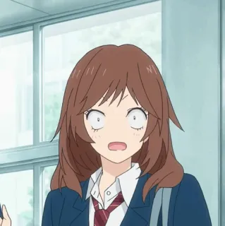 🥡 7a761a11 anime, dziewczyna, zszokowana, zaskoczona, kreskówka telegram sticker