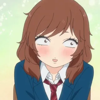 🥡 80a07375 Anime, Manga, Kreskówka, Dziewczyna, Studentka, Mundur telegram sticker