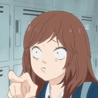 🥡 8e2badd3 Anime, Dziewczyna, Wskazywanie, Zszokowana telegram sticker