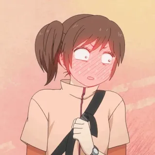 🥡 bf50995e anime, zszokowana, kobieta, kreskówka, dziewczyna, zaskoczona telegram sticker