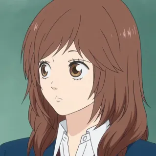 🥡 e801c3b3 anime, dziewczyna, brązowe włosy, kreskówka telegram sticker