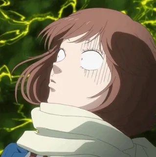 🥡 f17359b4 anime, kobieta, przestraszona, zszokowana, postać, wyraz telegram sticker