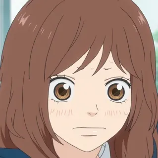 🥡 fcd80a84 anime, dziewczyna, kreskówka, brązowe włosy telegram sticker