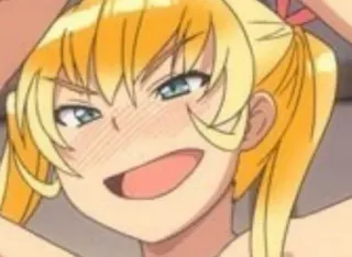 😈 15b28336 anime, blonde, cartoon, girl, ecchi whatsapp sticker