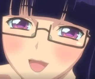 🥰 3040f67c anime, girl, glasses, cartoon whatsapp sticker