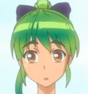 😮 c866e734 anime, girl, green hair, cartoon whatsapp sticker