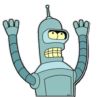 💩 4fce9fc3 Bender Futurama cartoon, robot, Bender, Futurama, animation, science fiction telegram sticker