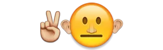 😐 23950d8a 이모지, 평화, 손가락, 얼굴 telegram sticker