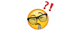 🤔 db53bc4a 이모티콘, 괴짜, 안경, 물음표 telegram sticker