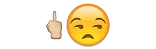 😒 ddebc3e2 이모지, 가운데 손가락, 불쾌한 telegram sticker