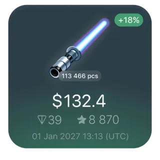 ⚔️ 08edc7d5 +18%
113 466 pcs
$132.4
398 870
01 Jan 2027 13:13 (UTC) action, marché, prix, hausse, pourcentage, devise, investissement, données telegram sticker