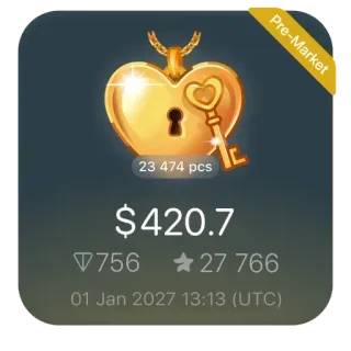 🎁 38a84b9d Pre-Market
23 474 pcs
$
$420.7
75627 766
01 Jan 2027 13:13 (UTC) bijoux, coeur, or, cadenas, clé, prévente telegram sticker