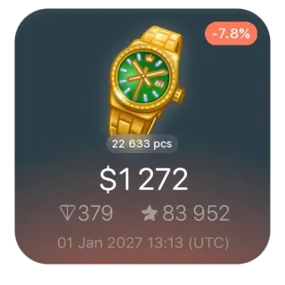 🎁 3c8e38e0 -7.8%
22 633 pcs
$1272
379
83 952
01 Jan 2027 13:13 (UTC) montre, or, prix, produit, vente, réduction, luxe telegram sticker