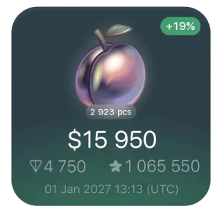 🍑 7edd2b01 +19%
2 923 pcs
$15 950
4750
1065 550
01 Jan 2027 13:13 (UTC) prix, prune, vente, argent, affaires, investissement, action telegram sticker