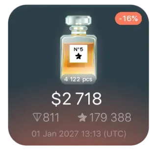 🎁 db27ff7f N°5 parfum, luxe, fragrance, soldes, réduction, cosmétiques telegram sticker