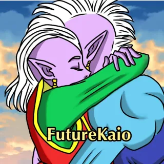 😔 b2713009 FutureKaio anime, abraçando, desenho animado, casal whatsapp sticker