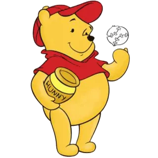 🐻 2b7d2237 Winnie the Pooh HUNNY くまのプーさん, はちみつ, クマ, アニメ, ディズニー, 野球 telegram sticker