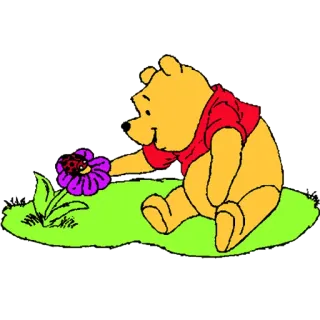 🌸 baf76f64 Winnie the Pooh くまのプーさん, クマ, 漫画, ディズニー, 花, てんとう虫 telegram sticker