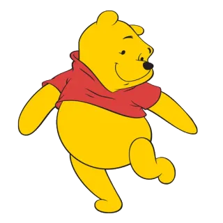 🐻 fc635a77 Winnie the Pooh くまのプーさん, アニメ, くま, ディズニー, 黄色, 赤いシャツ, かわいい, はちみつ telegram sticker