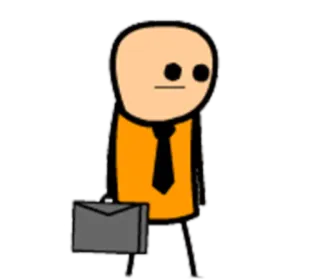 😐 382cf56f người que, doanh nhân, cặp táp, cam, đen telegram sticker