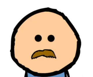 😐 812c7a32 cyanide and happiness, hoạt hình, người đàn ông, ria mép, hài hước, hài kịch telegram sticker