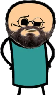 😈 98e0ab89 Cyanide and Happiness, Phim hoạt hình, Râu, Kính, Nhân vật telegram sticker